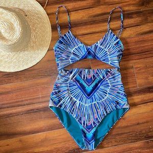 MARA HOFFMAN Maillot Rising Palm Front Cut Out One Piece